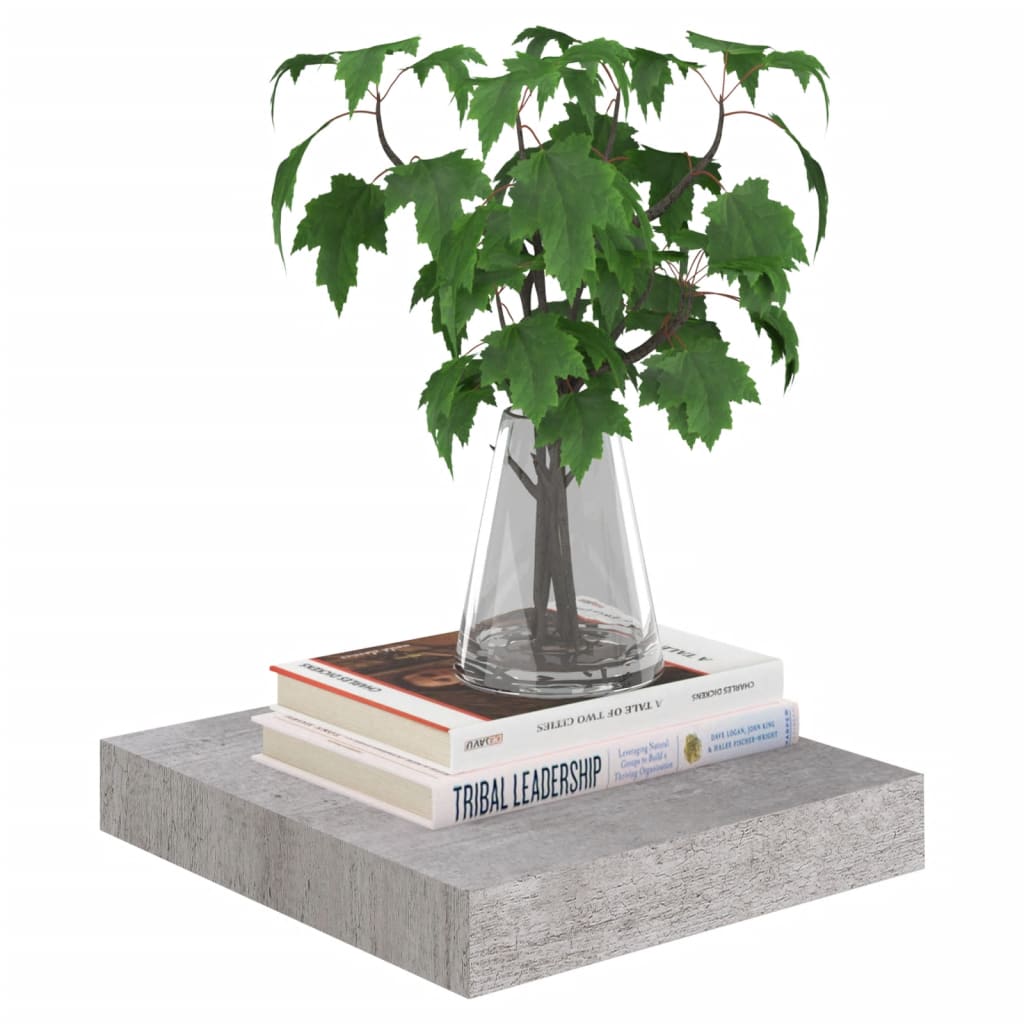 væghylder 4 stk. 23x23,5x3,8 cm MDF betongrå