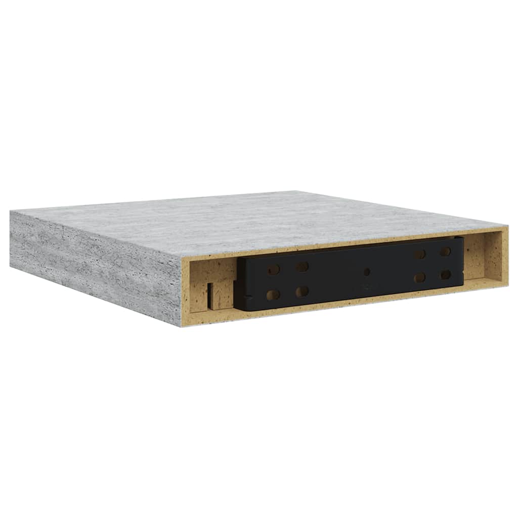 væghylder 4 stk. 23x23,5x3,8 cm MDF betongrå