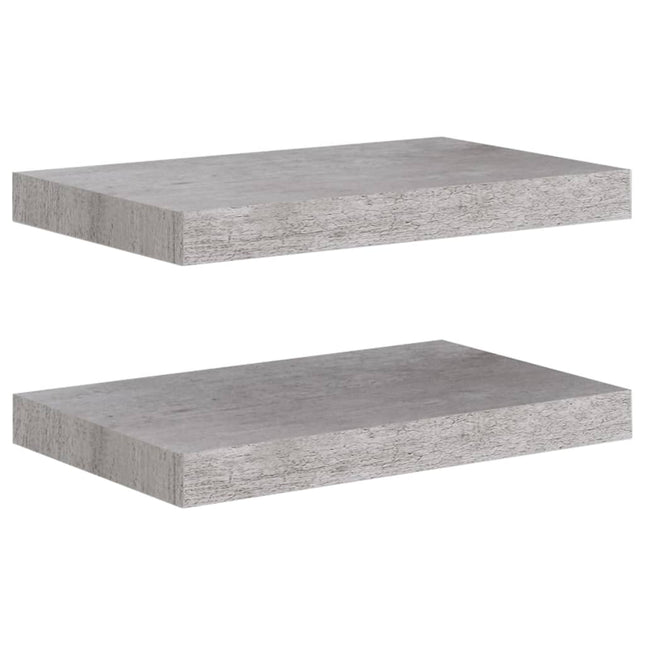 væghylder 2 stk. 40x23x3,8 cm MDF betongrå