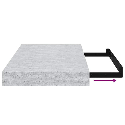svævehylder 4 stk. 40x23,5x3,8 cm MDF betongrå