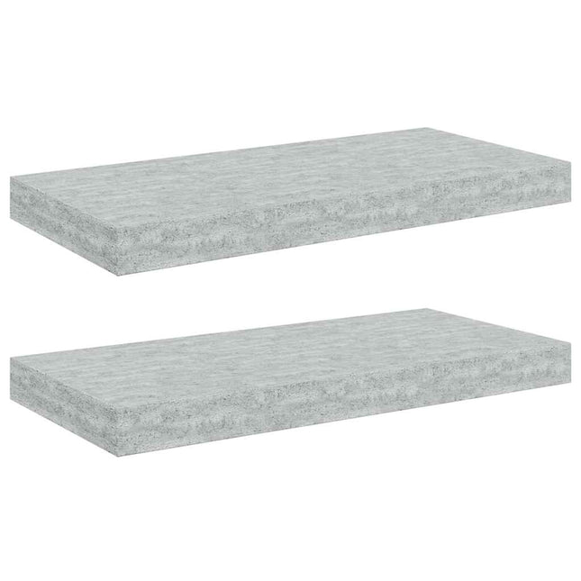 væghylder 2 stk. 50x23x3,8 cm MDF betongrå
