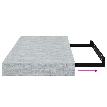 væghylder 2 stk. 50x23,5x3,8 cm MDF betongrå