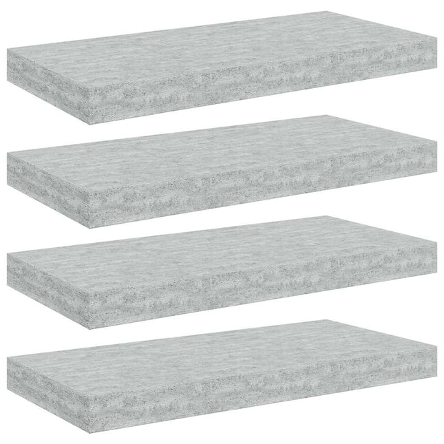 væghylder 4 stk. 50x23,5x3,8 cm MDF betongrå