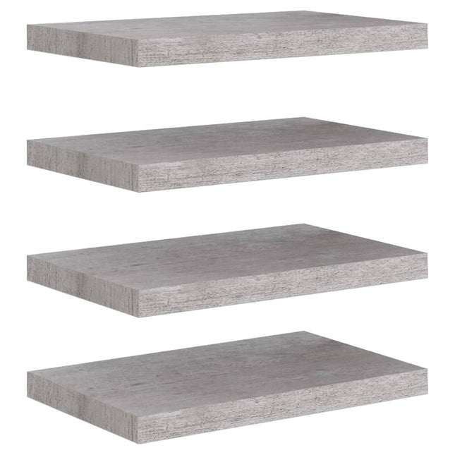 væghylder 4 stk. 50x23x3,8 cm MDF betongrå
