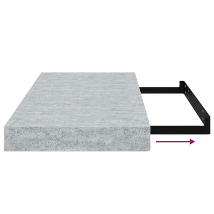 væghylder 4 stk. 50x23,5x3,8 cm MDF betongrå