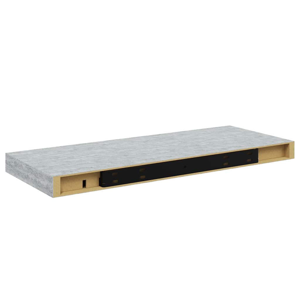 væghylder 2 stk. 60x23,5x3,8 cm MDF betongrå