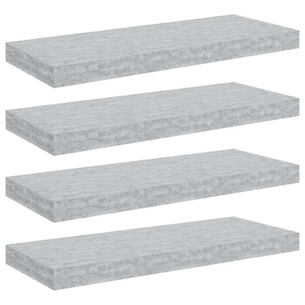 væghylder 4 stk. 60x23,5x3,8 cm MDF betongrå