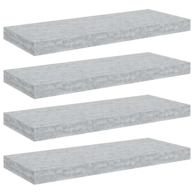 væghylder 4 stk. 60x23,5x3,8 cm MDF betongrå