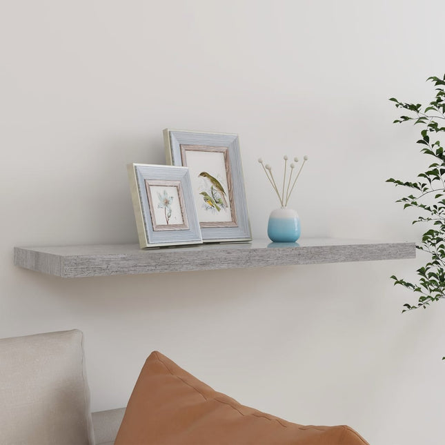 væghylde 80x23,5x3,8 cm MDF betongrå