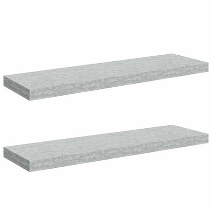 væghylder 2 stk. 80x23,5x3,8 cm MDF betongrå