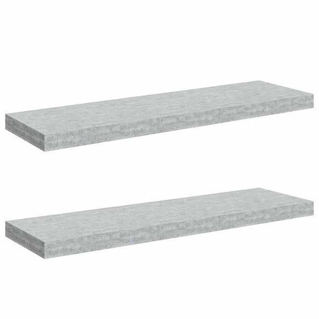 væghylder 2 stk. 80x23,5x3,8 cm MDF betongrå