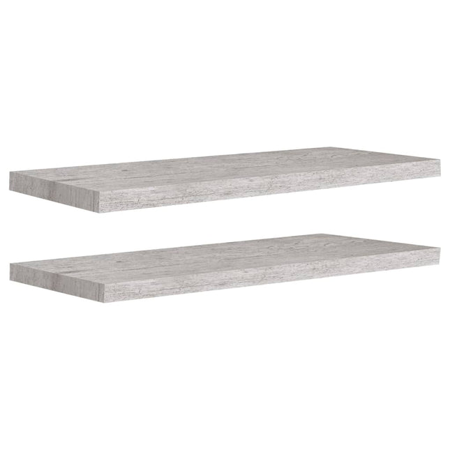 væghylder 2 stk. 80x23,5x3,8 cm MDF betongrå