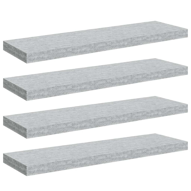 væghylder 4 stk. 80x23,5x3,8 cm MDF betongrå