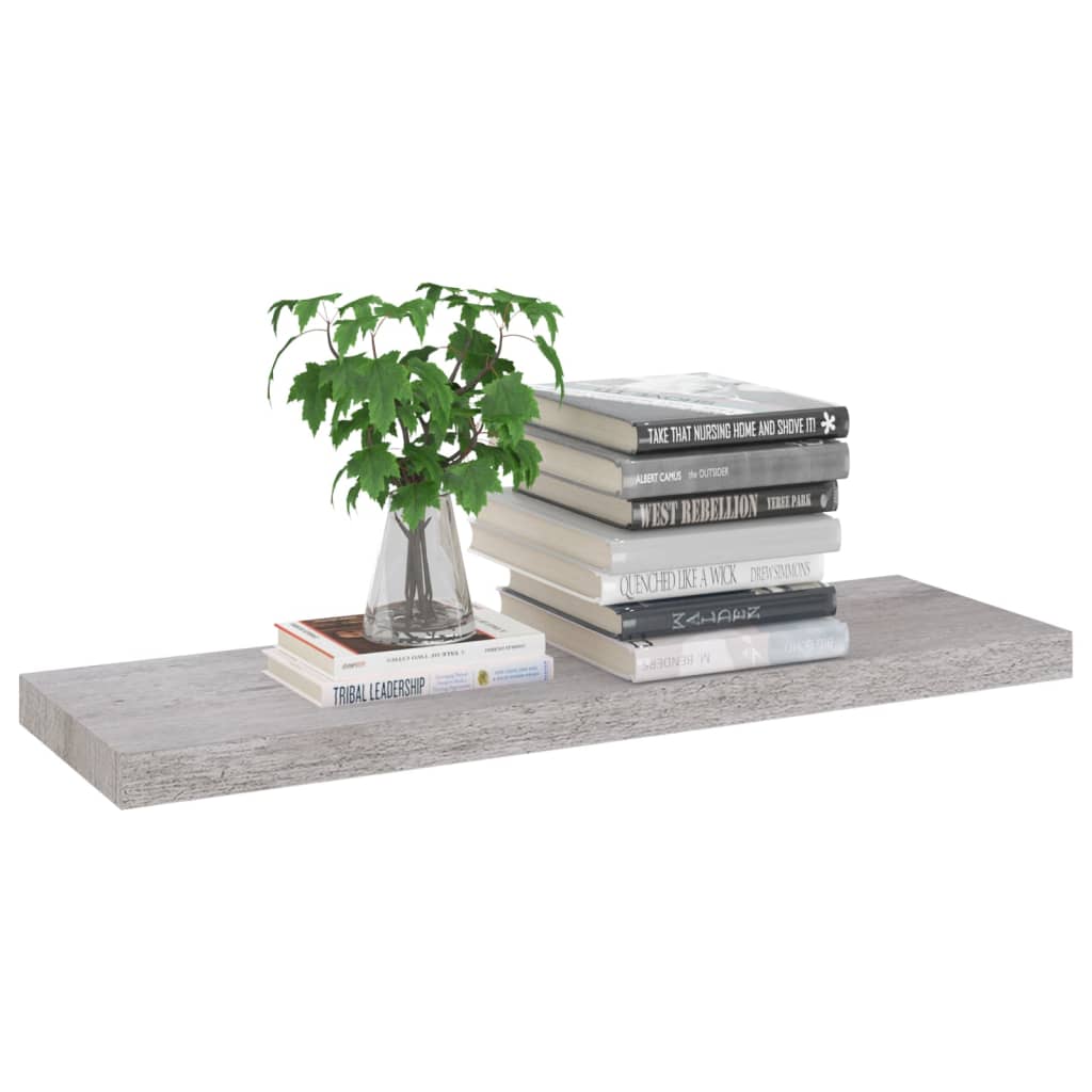 væghylder 4 stk. 80x23,5x3,8 cm MDF betongrå
