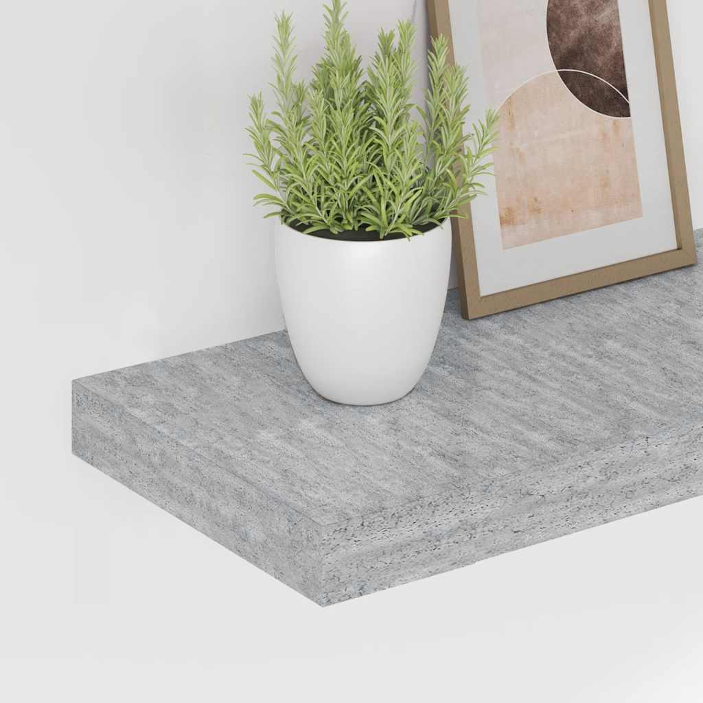 væghylder 4 stk. 80x23,5x3,8 cm MDF betongrå