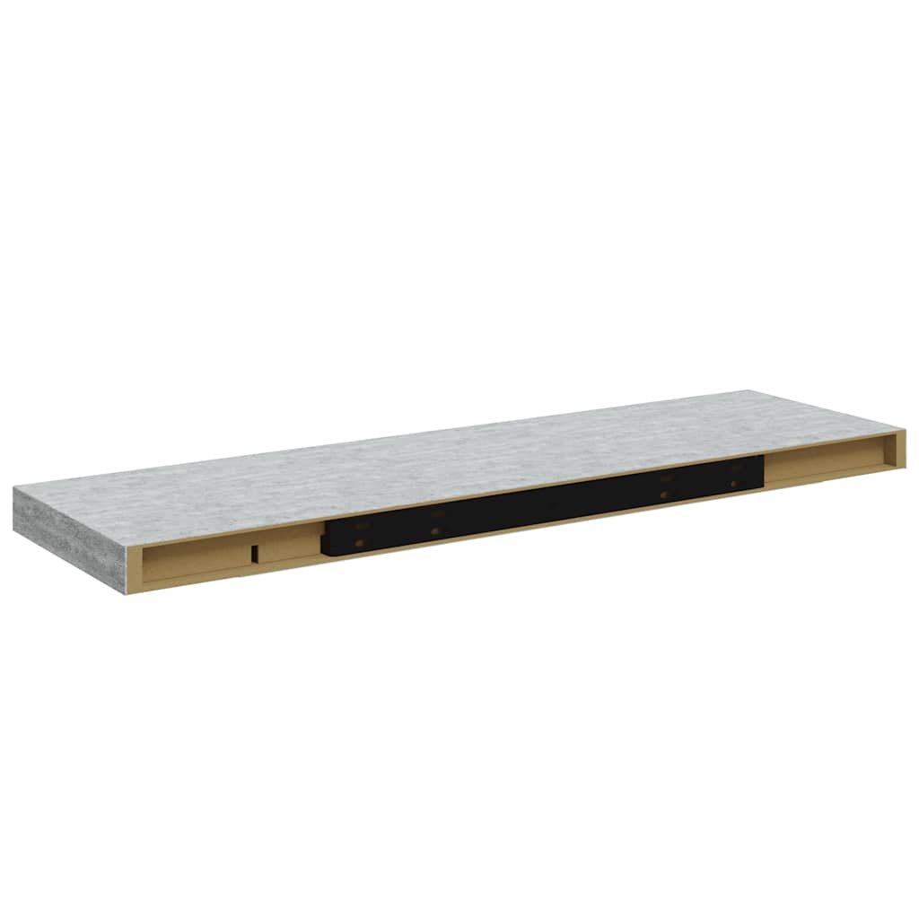 væghylder 4 stk. 80x23,5x3,8 cm MDF betongrå