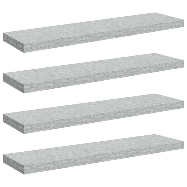 svævehylder 4 stk. 90x23,5x3,8 cm MDF betongrå