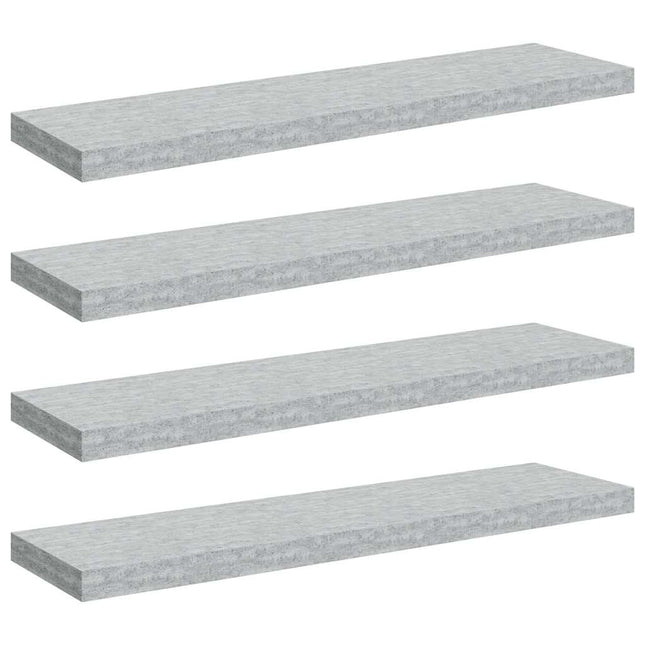 svævehylder 4 stk. 90x23,5x3,8 cm MDF betongrå