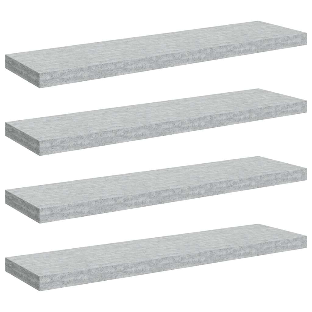 svævehylder 4 stk. 90x23,5x3,8 cm MDF betongrå