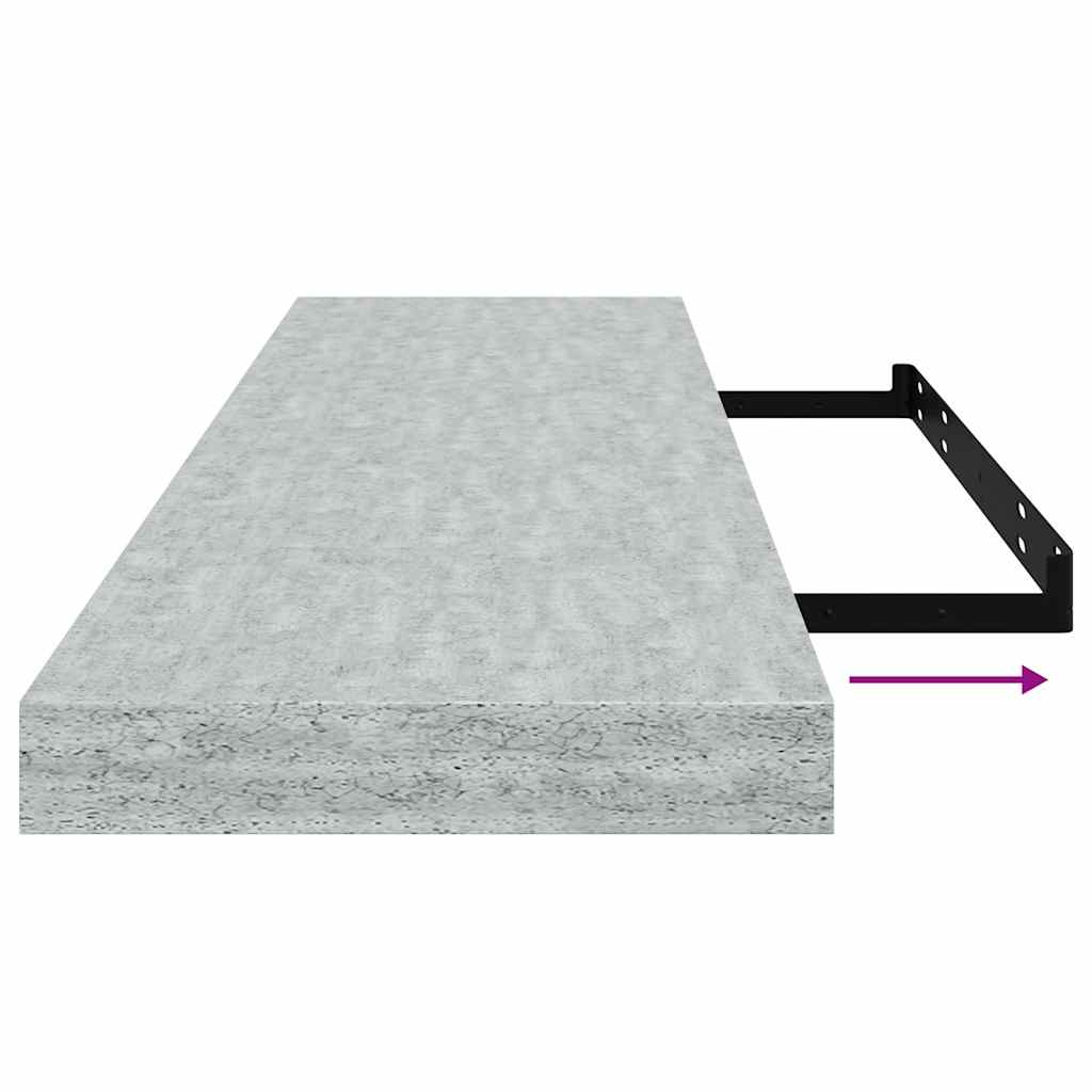 svævehylder 4 stk. 90x23,5x3,8 cm MDF betongrå