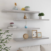 svævehylder 4 stk. 90x23,5x3,8 cm MDF betongrå