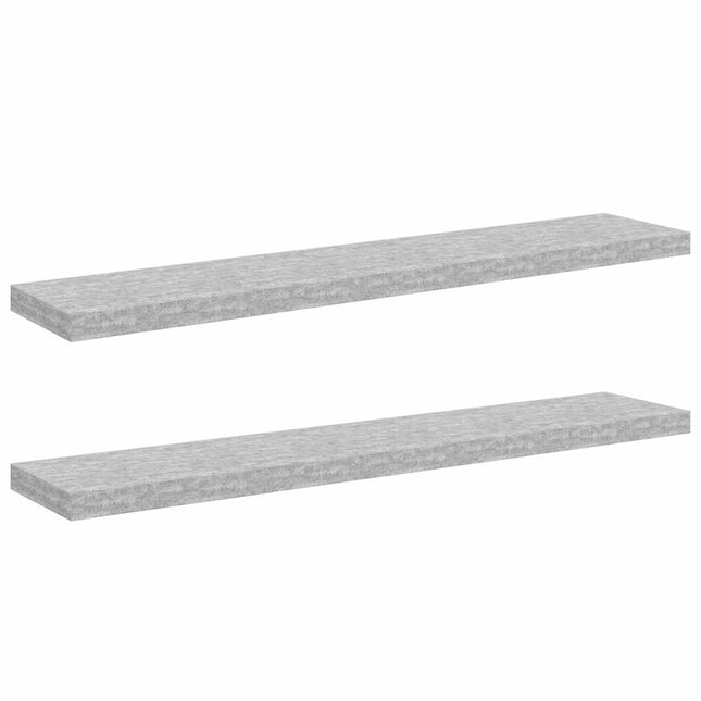 væghylder 2 stk. 120x23,5x3,8 cm MDF betongrå