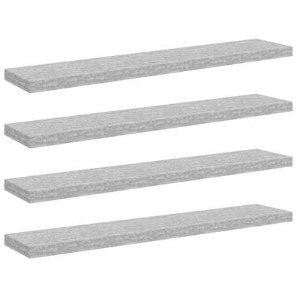 væghylder 4 stk. 120x23,5x3,8 cm MDF betongrå
