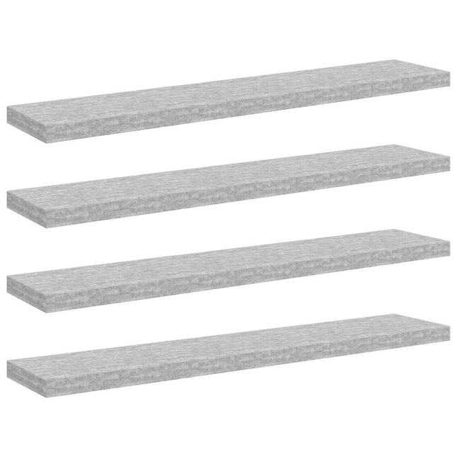 væghylder 4 stk. 120x23,5x3,8 cm MDF betongrå