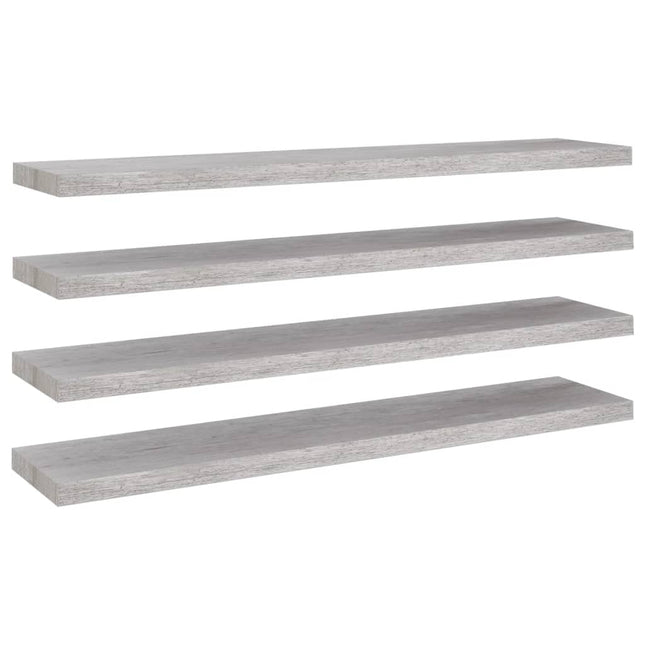 væghylder 4 stk. 120x23,5x3,8 cm MDF betongrå