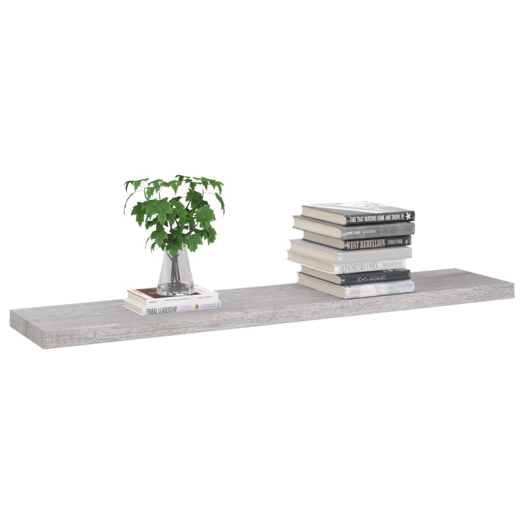 væghylder 4 stk. 120x23,5x3,8 cm MDF betongrå