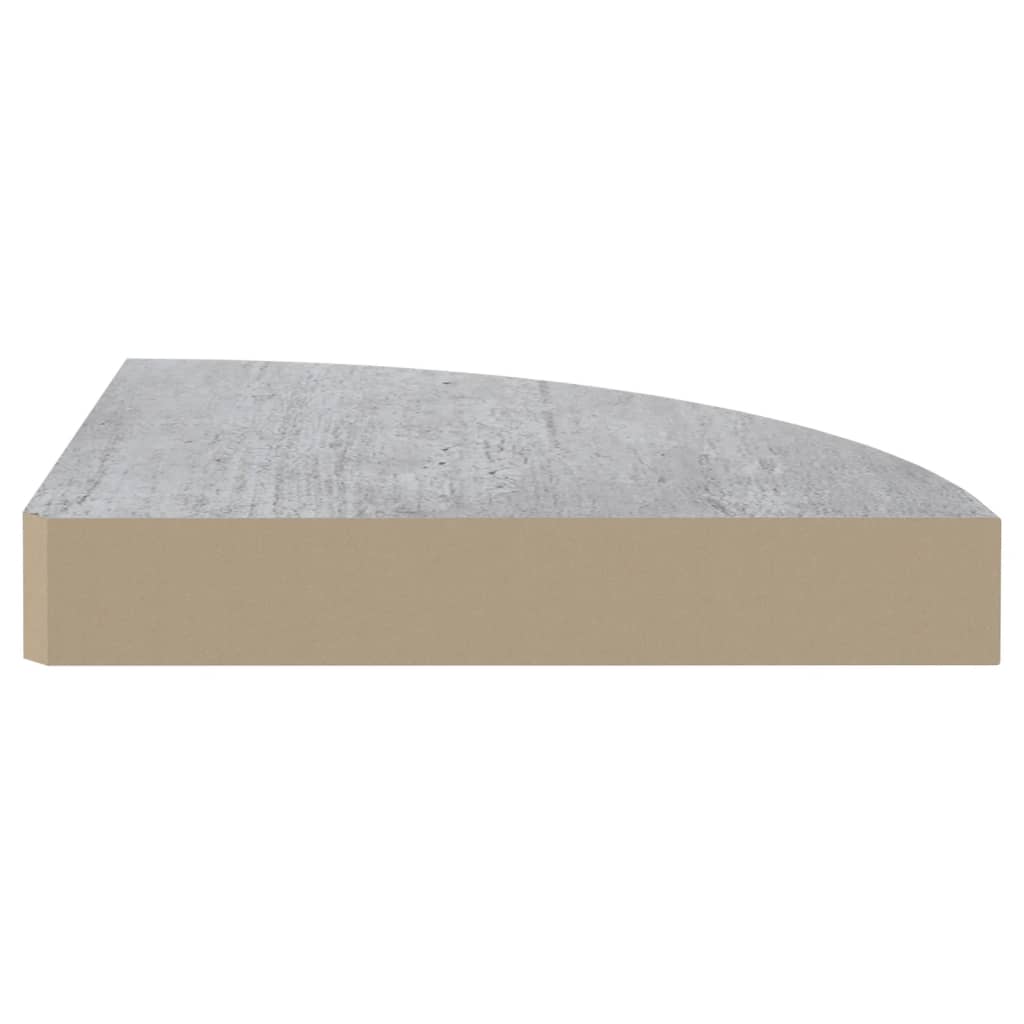 hjørnehylde 25x25x3,8 cm MDF betongrå