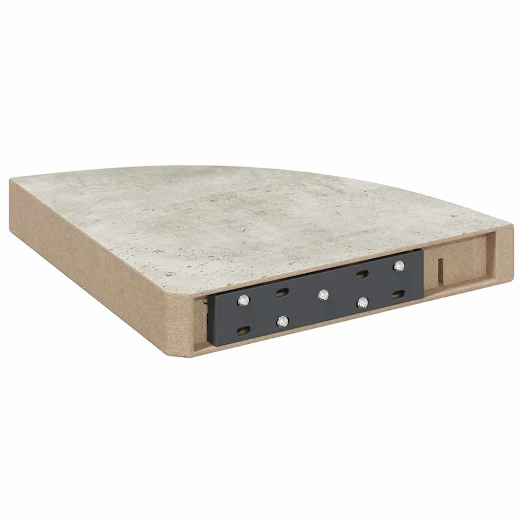 hjørnehylde 25x25x3,8 cm MDF betongrå