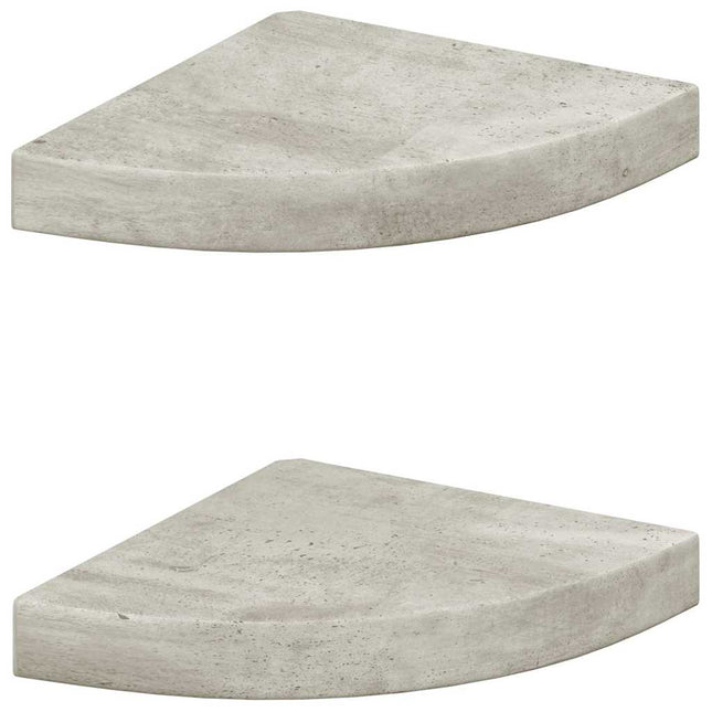 hjørnehylder 2 stk. 25x25x3,8 cm MDF betongrå