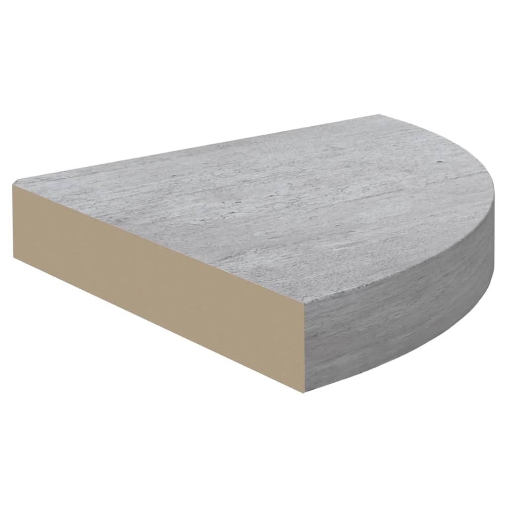 hjørnehylder 2 stk. 25x25x3,8 cm MDF betongrå