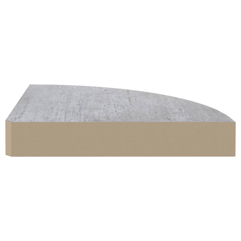 hjørnehylder 2 stk. 25x25x3,8 cm MDF betongrå