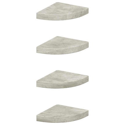 hjørnehylder 4 stk. 25x25x3,8 cm MDF betongrå