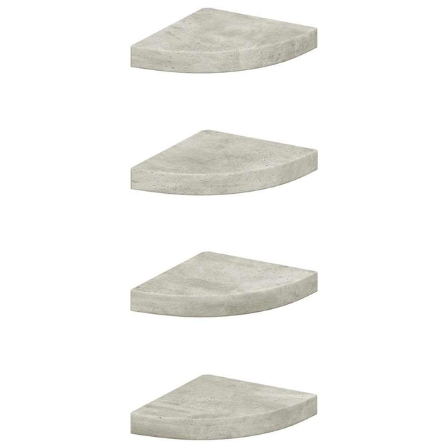 hjørnehylder 4 stk. 25x25x3,8 cm MDF betongrå