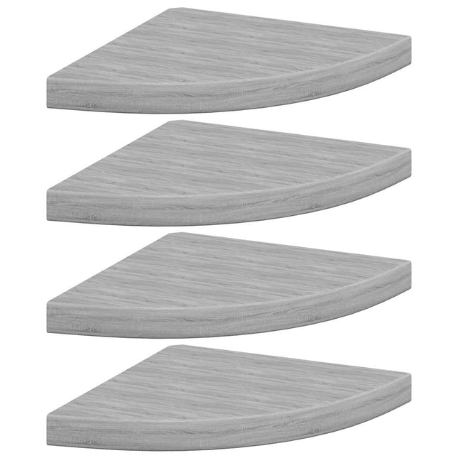 hjørnehylder 4 stk. 35x35x3,8 cm MDF betongrå