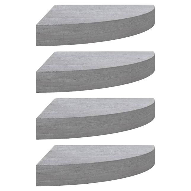hjørnehylder 4 stk. 35x35x3,8 cm MDF betongrå
