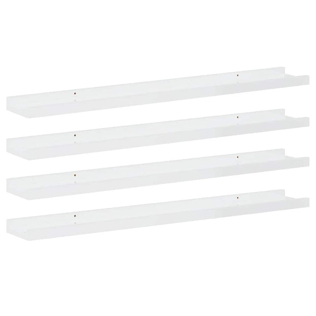 væghylder 4 stk. 80x9x3 cm hvid højglans