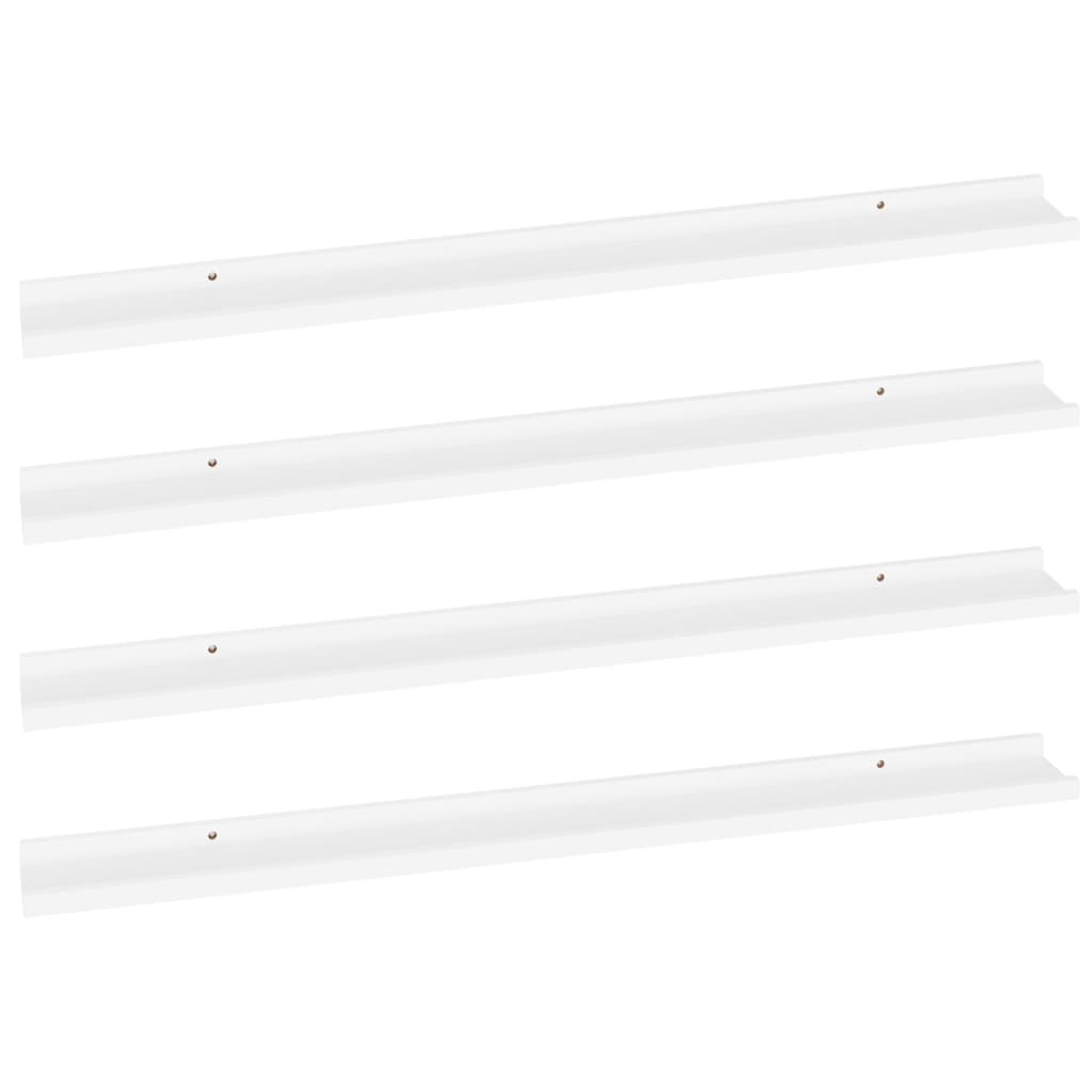 væghylder 4 stk. 100x9x3 cm hvid