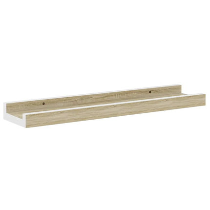 væghylder 2 stk. 40x9x3 cm hvid og sonoma-eg