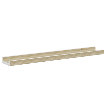 væghylder 2 stk. 60x9x3 cm hvid og sonoma-eg