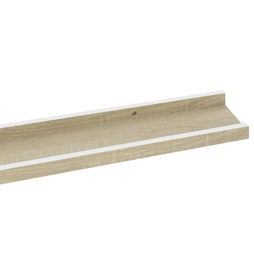 væghylder 2 stk. 100x9x3 cm hvid og sonoma-eg