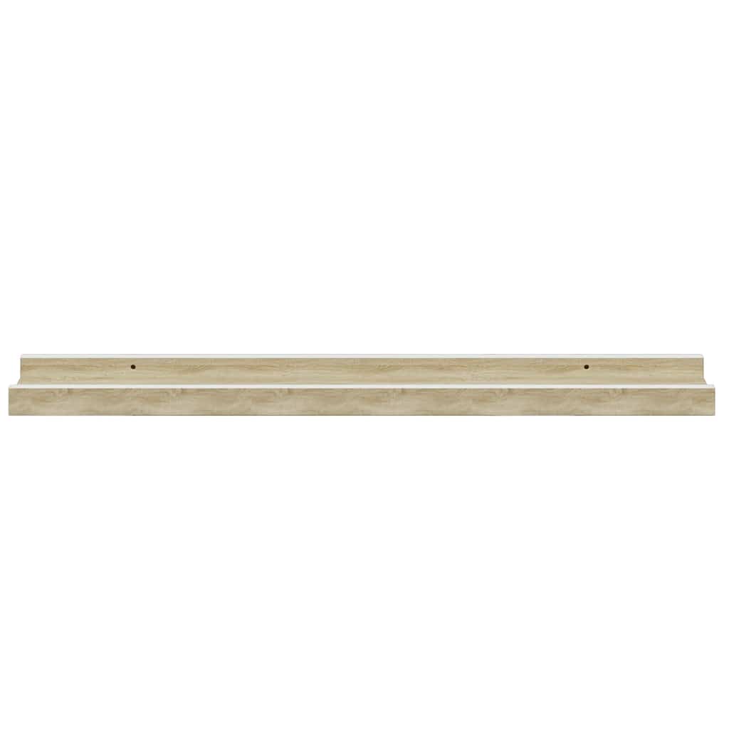 væghylder 4 stk. 60x9x3 cm hvid og sonoma-eg