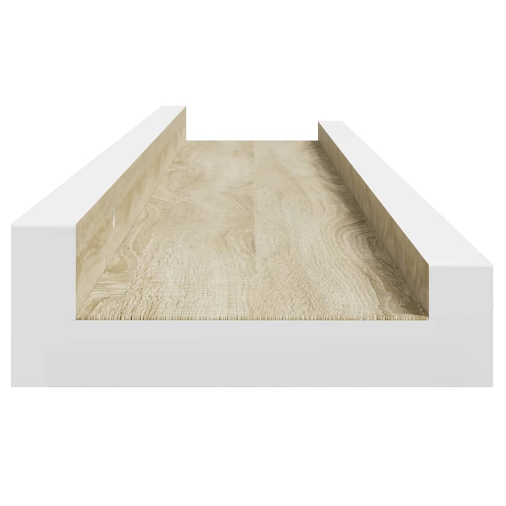væghylder 4 stk. 60x9x3 cm hvid og sonoma-eg