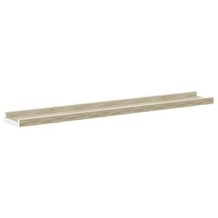 væghylder 4 stk. 80x9x3 cm hvid og sonoma-eg