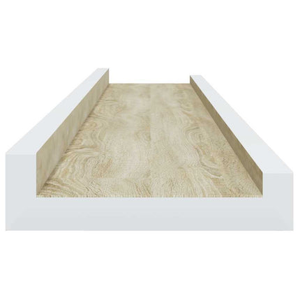 væghylder 4 stk. 80x9x3 cm hvid og sonoma-eg
