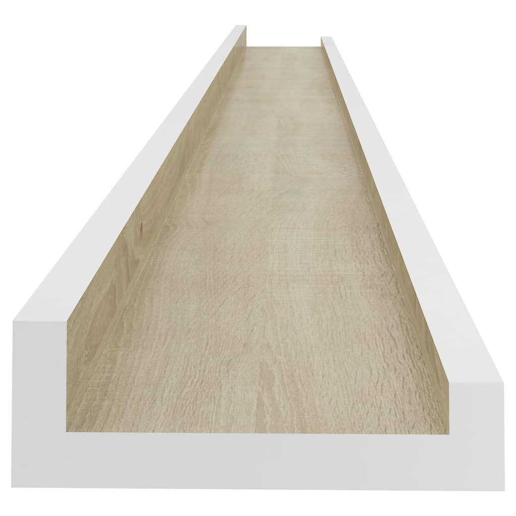 væghylder 4 stk. 115x9x3 cm hvid og sonoma-eg