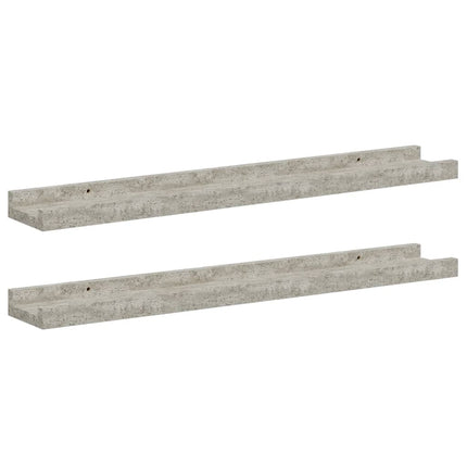 væghylder 2 stk. 60x9x3 cm betongrå